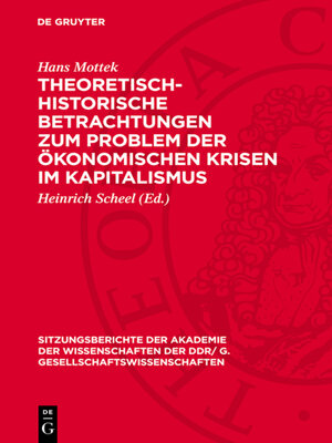 cover image of Theoretisch-historische Betrachtungen zum Problem der ökonomischen Krisen im Kapitalismus